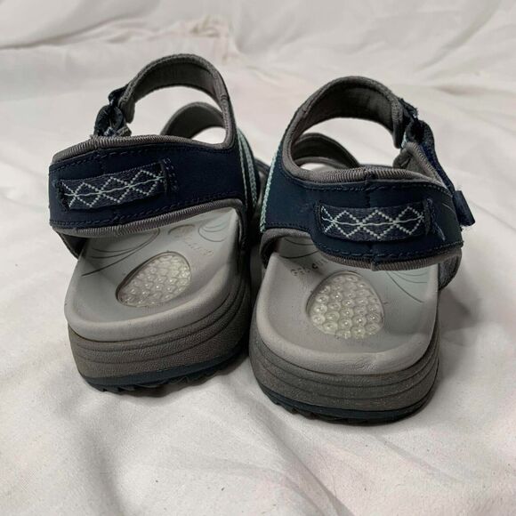 Dr. Scholl's Women's Dynomite Strappy Sandals Blue Leather Gel Cushion 8 M - Picture 4 of 8